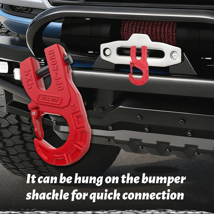 Seguler 3/8" Heavy Duty Forged Steel Winch Hook 44,000 lbs Max Strength, with Safety Latch