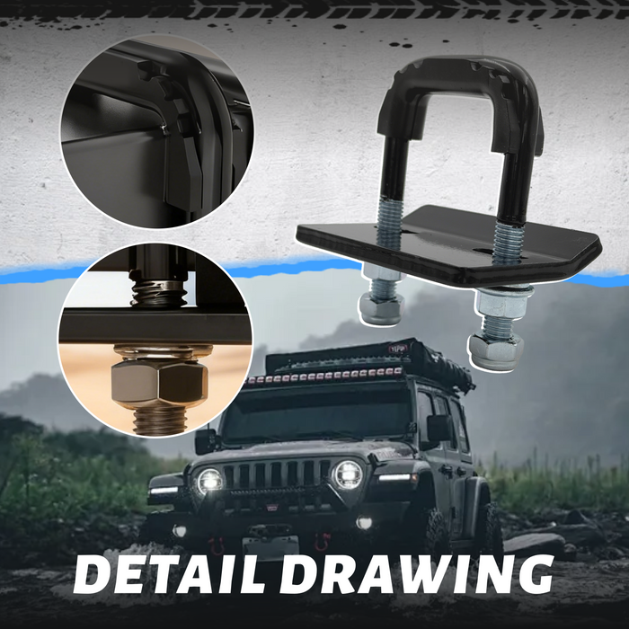 Seguler 2" Heavy Duty Hitch Tightener Kit Anti-Rattle U-Bolt Lock with Rubber Isolator & Anti-Rust Coating