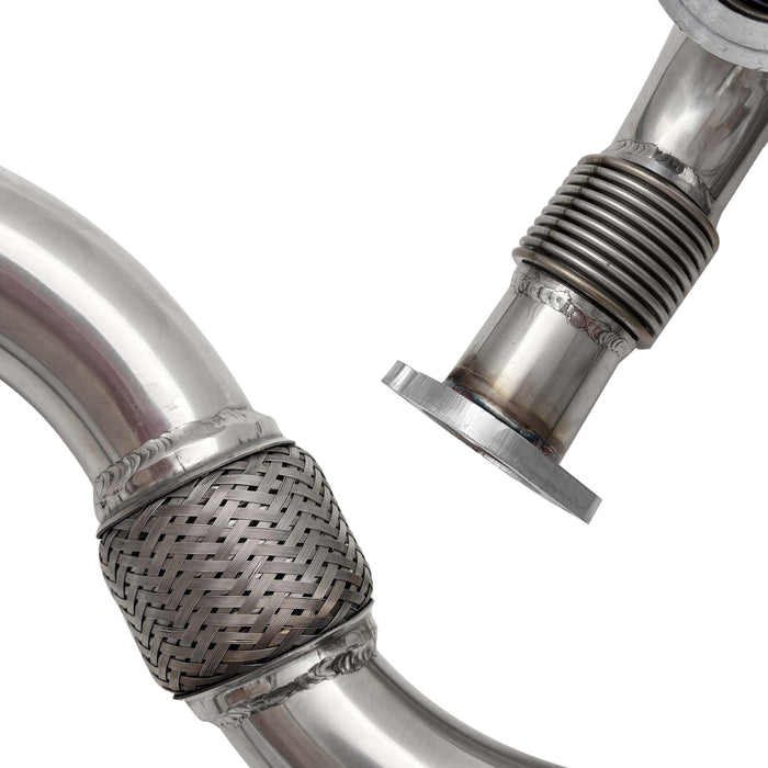 Seguler 2003-2007 6.0L Ford F250 F350 F450 Powerstroke Diesel Heavy Duty Polished Exhaust Up-Pipe Y-Pipe