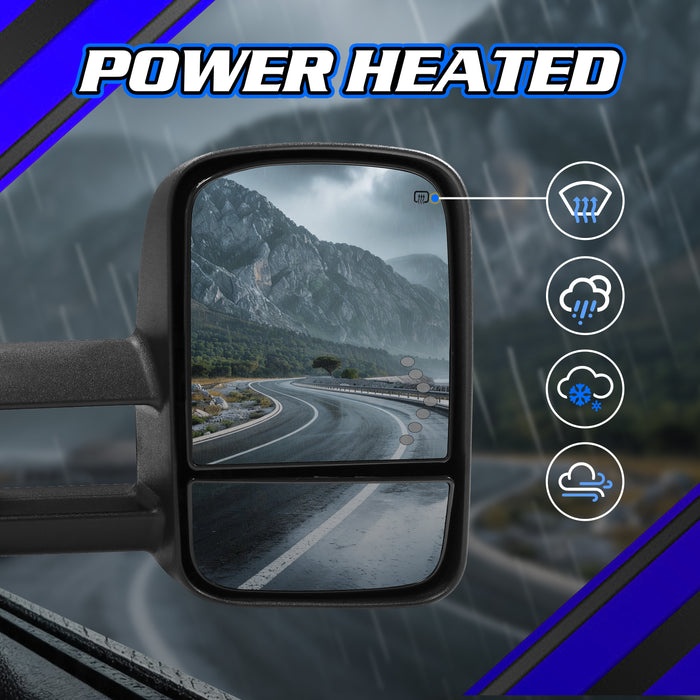 Seguler Power Heated LED Arrow Signal Towing Mirrors Pair for 2007-2013 Silverado/Sierra 1500 & 2008-2014 2500HD 3500HD