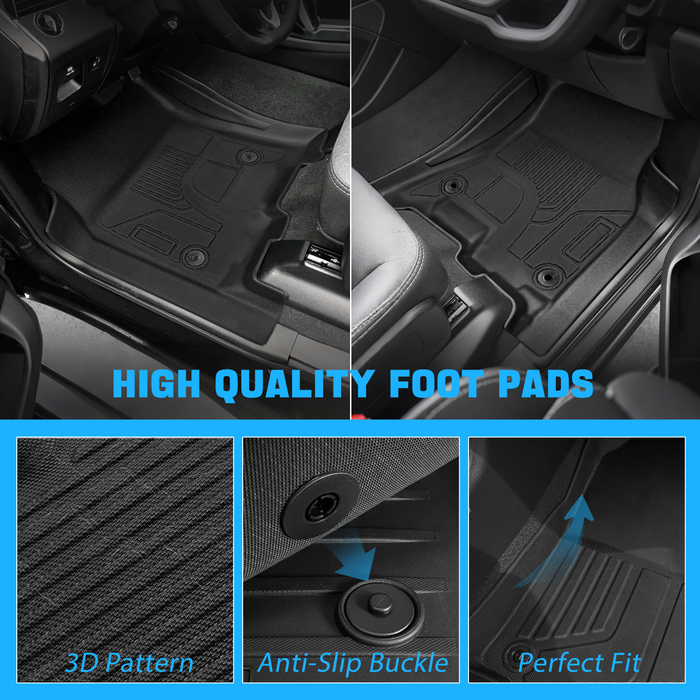 Seguler All-Weather Floor Mats for 2019-2024 Dodge Ram 1500 New Body Crew Cab with Storage Box