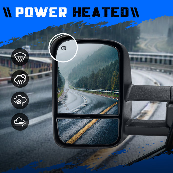 Seguler Power Heated LED Arrow Signal Towing Mirrors Pair for 2014-2018 Silverado/Sierra 1500 & 2015-2018 2500HD 3500HD