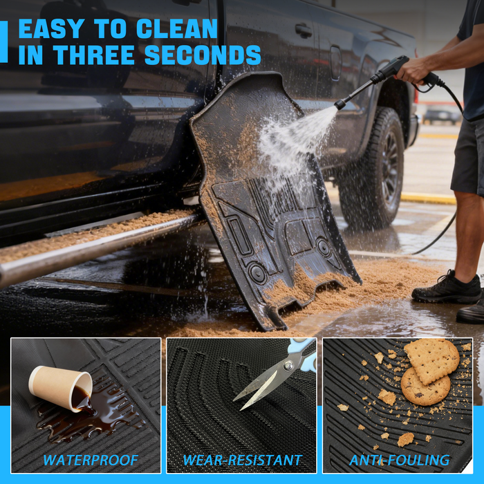 Seguler All-Weather Floor Mats for 2019-2024 Dodge Ram 1500 New Body Crew Cab with Storage Box