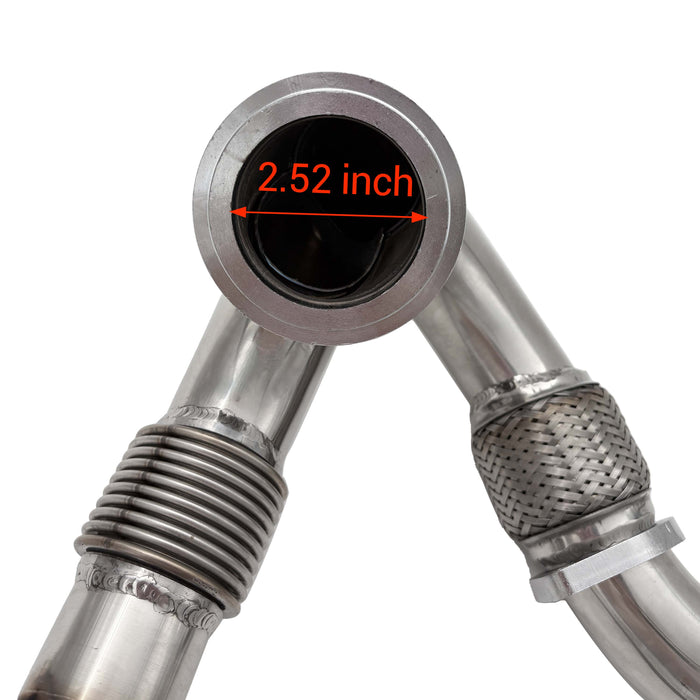 Seguler 2003-2007 6.0L Ford F250 F350 F450 Powerstroke Diesel Heavy Duty Polished Exhaust Up-Pipe Y-Pipe