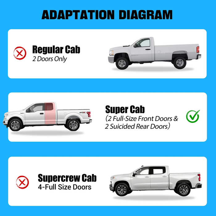 Seguler All-Weather TPE Floor Mats for 1999-2025 Ford F250 F350 F450 Super Cab SuperCrew Cab / Regular Cab