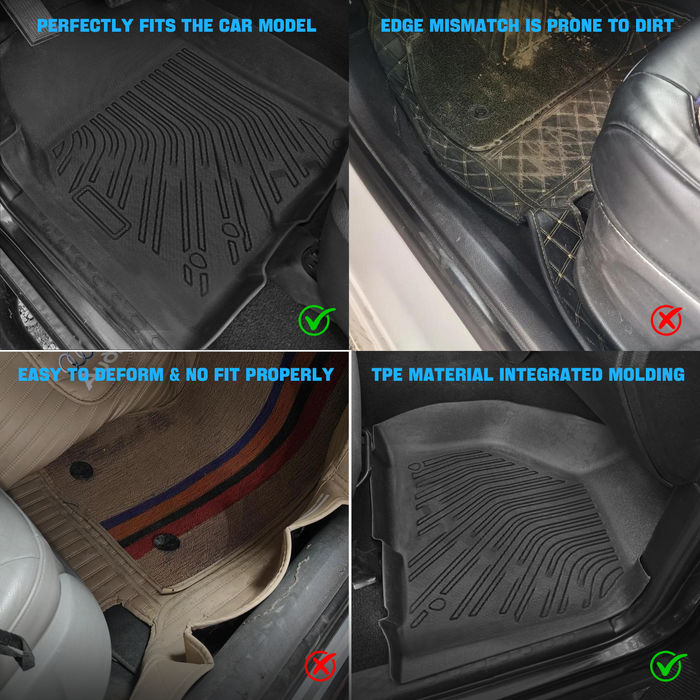 Seguler All-Weather TPE Floor Mats for Dodge Ram 2013-2018 1500 2500 3500 & 2019-2024 1500 Classic Crew Cab