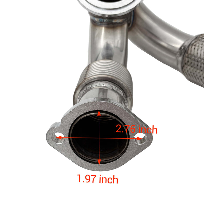 Seguler 2003-2007 6.0L Ford F250 F350 F450 Powerstroke Diesel Heavy Duty Polished Exhaust Up-Pipe Y-Pipe