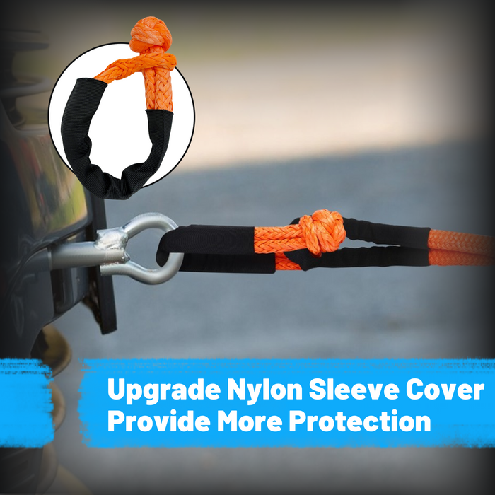 Seguler 1/2" x 22" Heavy Duty Synthetic Soft Shackle 33,000 lbs Break Strength with Extra Protection Sleeves