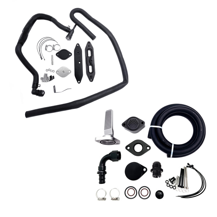 Seguler 4" Dp-Back pipe/CCV reroute/EGR Delete Kit for 2011-2019 6.7L Ford Powerstroke