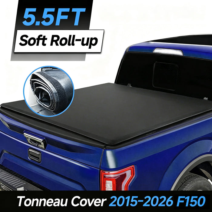 Seguler 5.5FT Soft Roll Up Tonneau Cover Truck Bed for 2015-2026 Ford F150