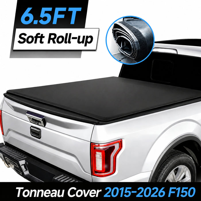 Seguler 6.5FT Soft Roll Up Tonneau Cover Truck Bed for 2015-2026 Ford F150