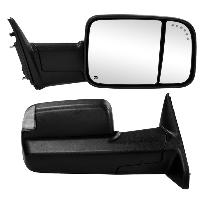 Seguler Power Heated LED Towing Mirrors Pair with Temp Sensor for 2009-2018 Dodge Ram 1500 & 2010-2018 2500 3500