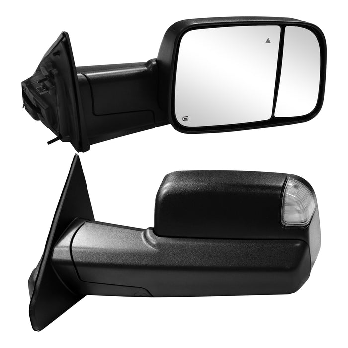 Seguler Power Heated LED BSM Towing Mirrors Pair with Temp Sensor for 2019-2022 Dodge Ram 1500 New Body