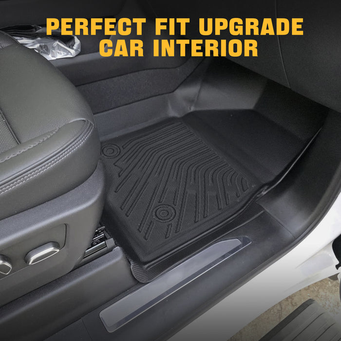 Seguler All-Weather TPE Floor Mats for Silverado Sierra 2019-2025 1500 & 2020-2025 2500HD 3500HD Crew Cab