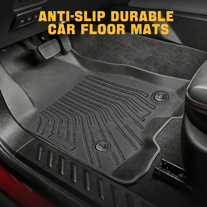 Seguler All-Weather TPE Floor Mats for Silverado Sierra 2019-2025 1500 & 2020-2025 2500HD 3500HD Crew Cab