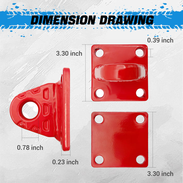 Seguler 2Pcs Shackle Mounts with Backer Plates 42,000 lbs Break Strength