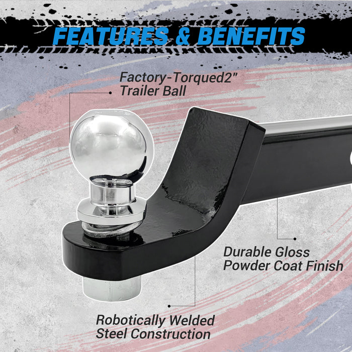 Seguler 2" Trailer Hitch Ball Mount 6,000 lbs Towing Capacity with Pin