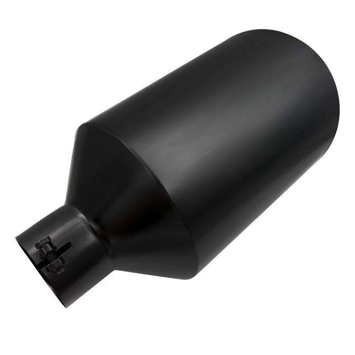 Seguler Diesel Exhaust Tip 4" Inlet 10" Outlet 18" Long Black Stainless Steel Bolt On