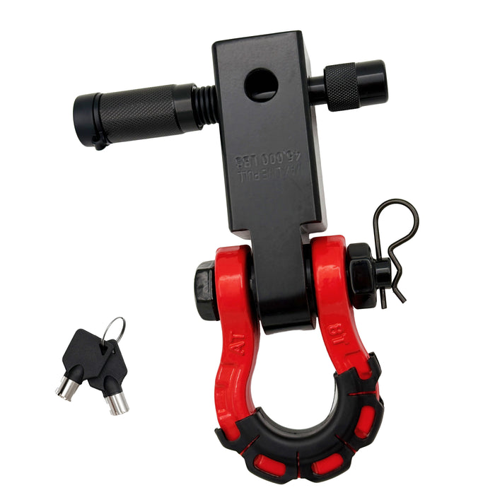 Seguler Heavy Duty 2" Receiver Shackle Hitch with 3/4" D-Ring 5/8" Lock Pin 70,000 lbs Break Strength
