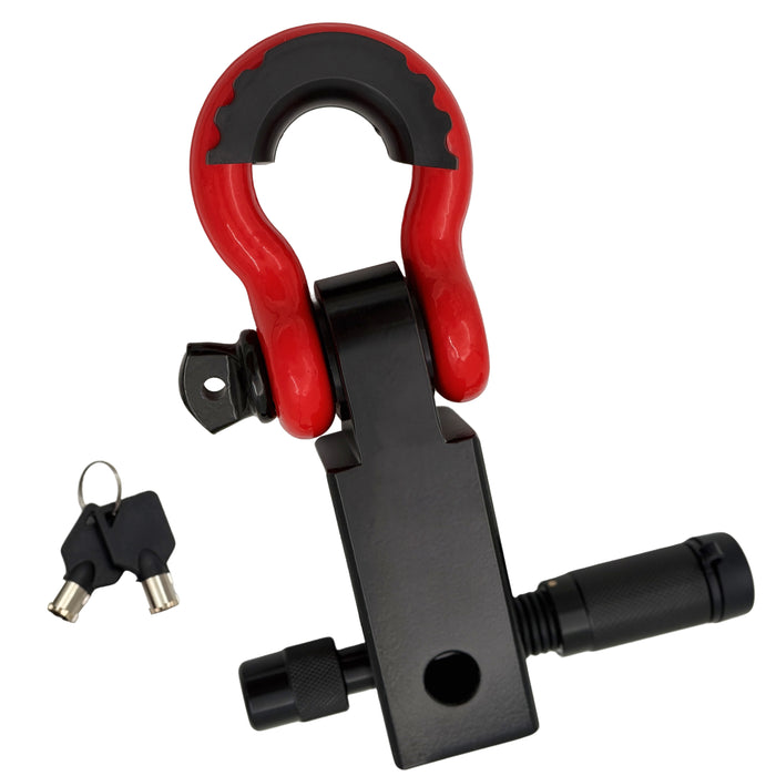 Seguler Heavy Duty Off-Road Recovery Shackle Hitch for 2" Receiver 3/4" D-Ring with 5/8" Lock Pin 38,500 lbs Break Strength
