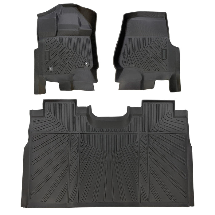 Seguler All-Weather TPE Floor Mats 2015-2025 Ford F150 / F-150 Lightning SuperCrew Cab Without Seat Storage
