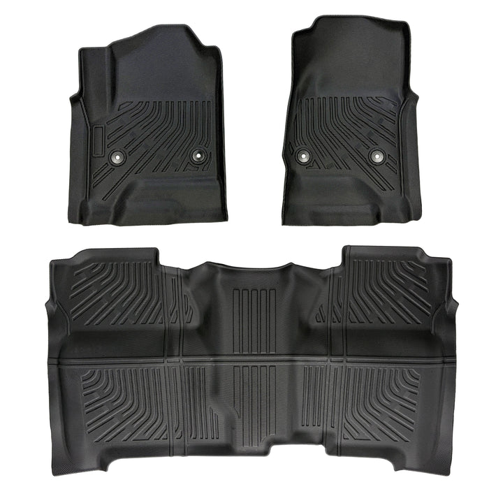 Seguler All-Weather TPE Floor Mats for Silverado Sierra 2014-2018 1500 & 2015-2019 2500HD 3500HD Crew Cab