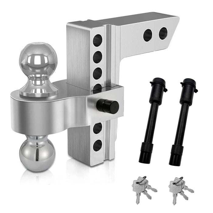 Seguler Adjustable Trailer Hitch Mount 2" Receiver 6" Drop or Rise 12,000 lbs GTW Double Locking Pins