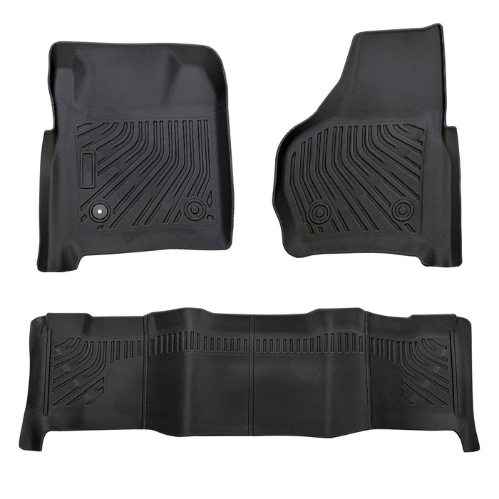 Seguler All-Weather TPE Floor Mats for 1999-2025 Ford F250 F350 F450 Super Cab SuperCrew Cab / Regular Cab