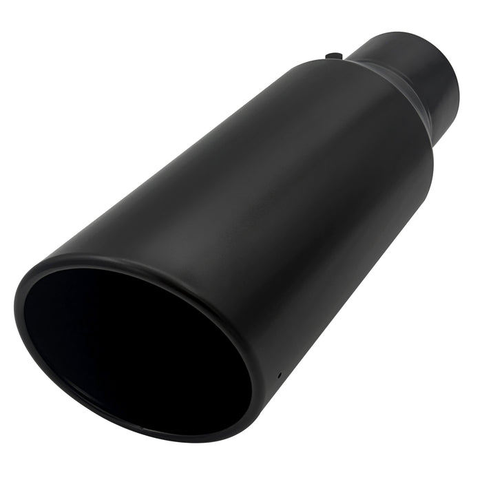 Seguler Diesel Exhaust Tip 4" Inlet 6" Outlet 15" Long Black Stainless Steel Bolt On