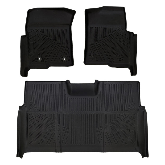 Seguler All-Weather TPE Floor Mats for 1999-2025 Ford F250 F350 F450 Super Cab SuperCrew Cab / Regular Cab