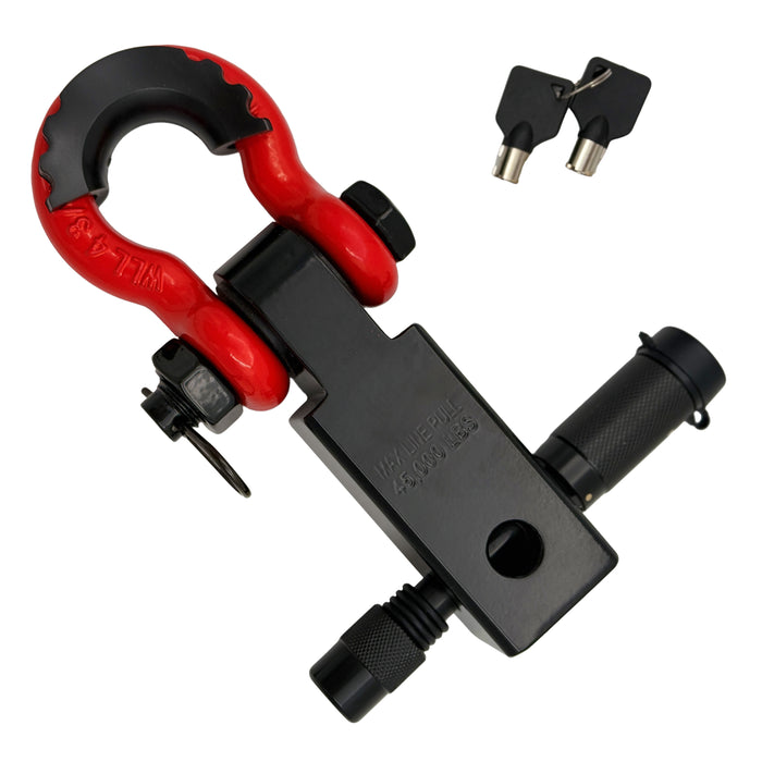 Seguler Off-Road Recovery Shackle Hitch for 2" Receiver  3/4" D-Ring with 5/8" Lock Pin 38,500 lbs Break Strength