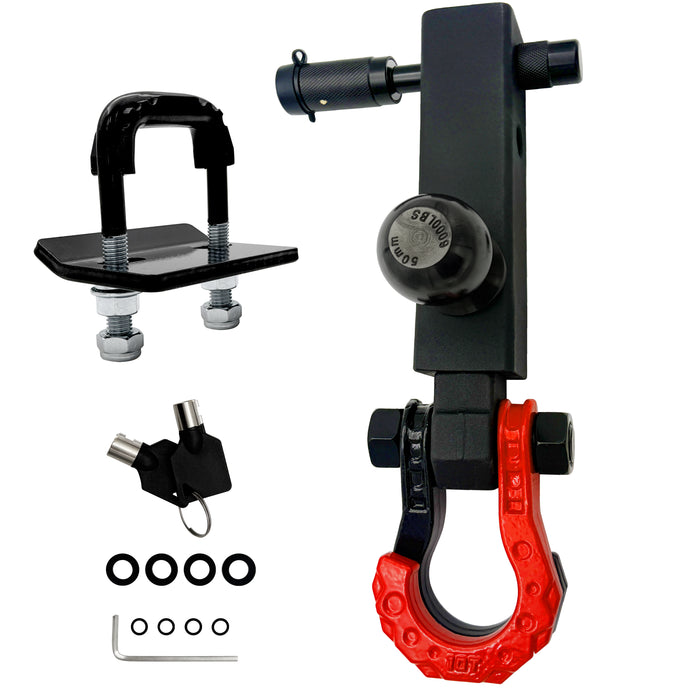 Seguler 2" Receiver Ball Mount with Lock  Includes 3/4" Shackle Rated 50,600 lbs Ultimate Strength for Heavy Duty Trucks