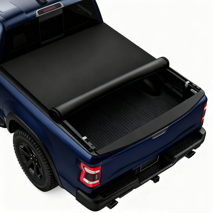 Seguler 8FT Soft Roll Up Tonneau Cover Bed for 2014-2025 Chevy Silverado Sierra