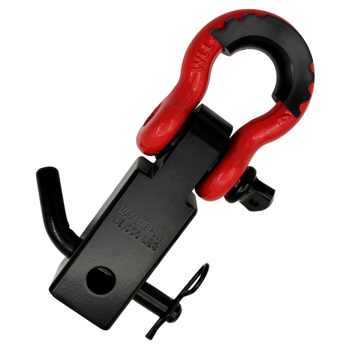 Seguler Heavy Duty Shackle Trailer Hitch for 2" Receiver 3/4" D-Ring Shackle with 5/8" Hitch Pin 38,500 lbs Break Strength