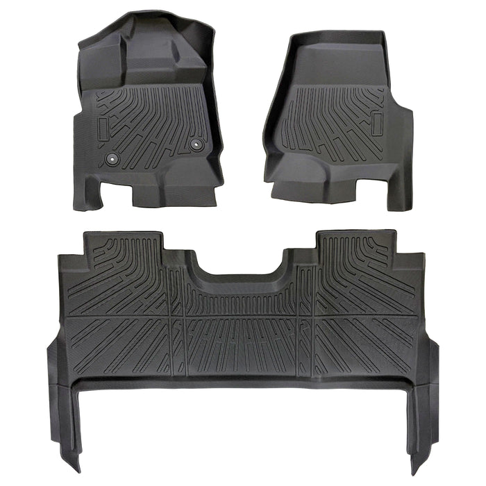 Seguler All-Weather TPE Floor Mats 2015-2025 Ford F150 / F-150 Lightning SuperCrew Cab With Seat Storage