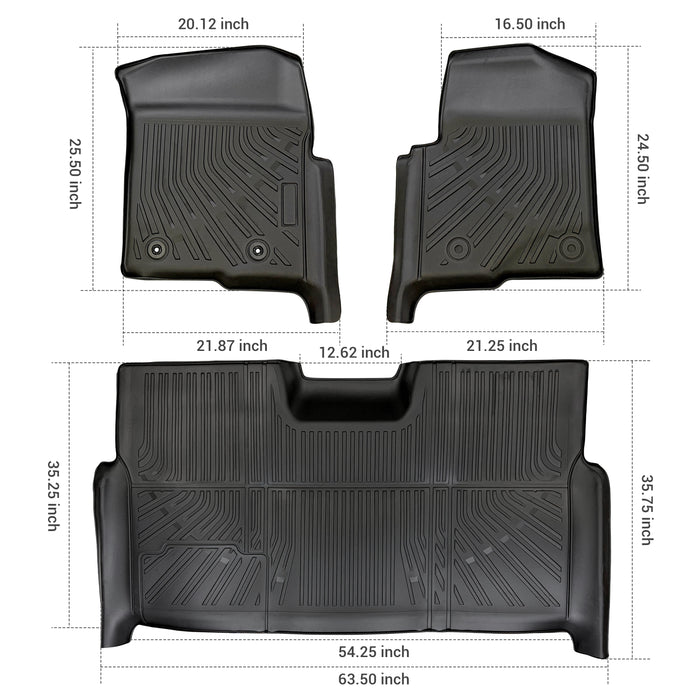 Seguler All-Weather TPE Floor Mats for 2010-2014 Ford F150 SuperCrew Cab