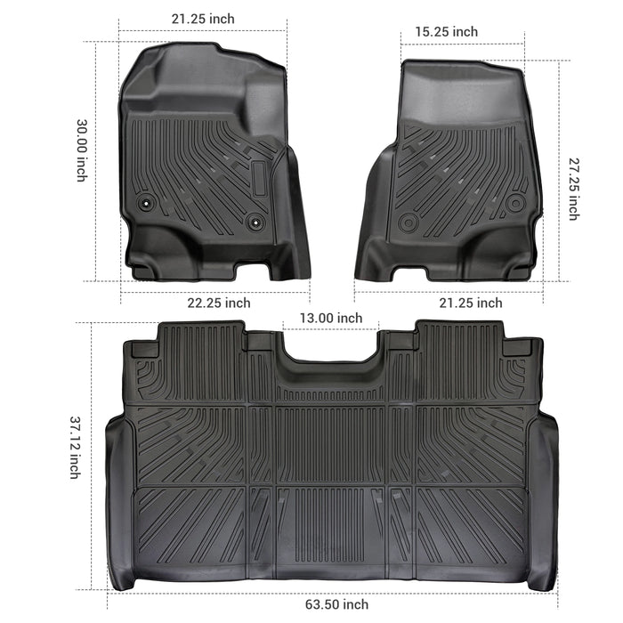 Seguler All-Weather TPE Floor Mats 2017-2025 Ford F250 F350 F450 SuperCrew Cab
