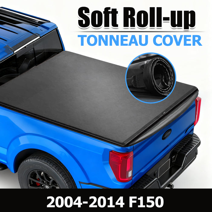Seguler 6.5FT Soft Roll Up Tonneau Cover Truck Bed for 2004-2014 Ford F150