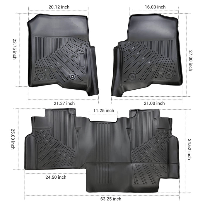 Seguler All-Weather TPE Floor Mats for 2004-2008 Ford F150 SuperCrew Cab