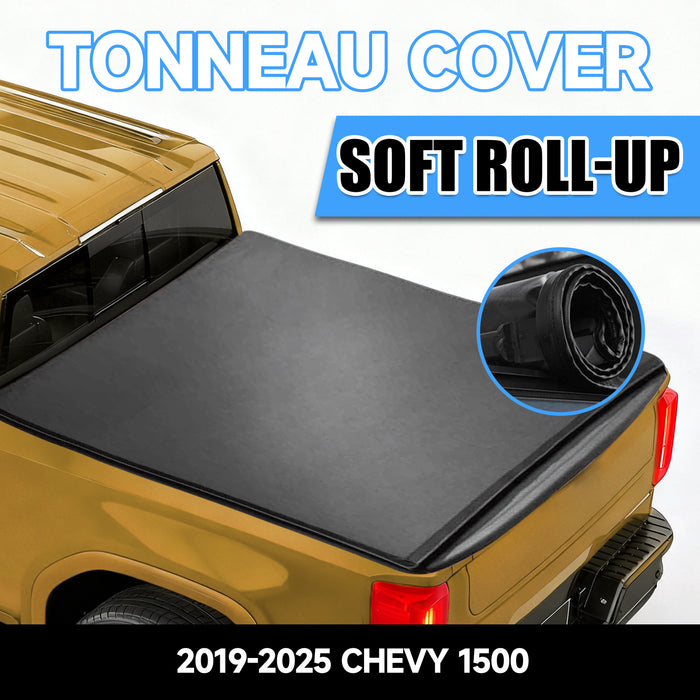 Seguler 5.8FT Soft Roll Up Tonneau Cover Bed for 2019-2025 Chevy Silverado Sierra