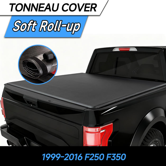 Seguler 6.8FT Soft Roll Up Tonneau Cover Truck Bed for 1999-2016 Ford F250 F350
