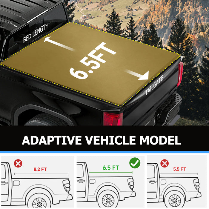 Seguler 6.5FT Soft Roll Up Tonneau Cover Truck Bed for 2004-2014 Ford F150