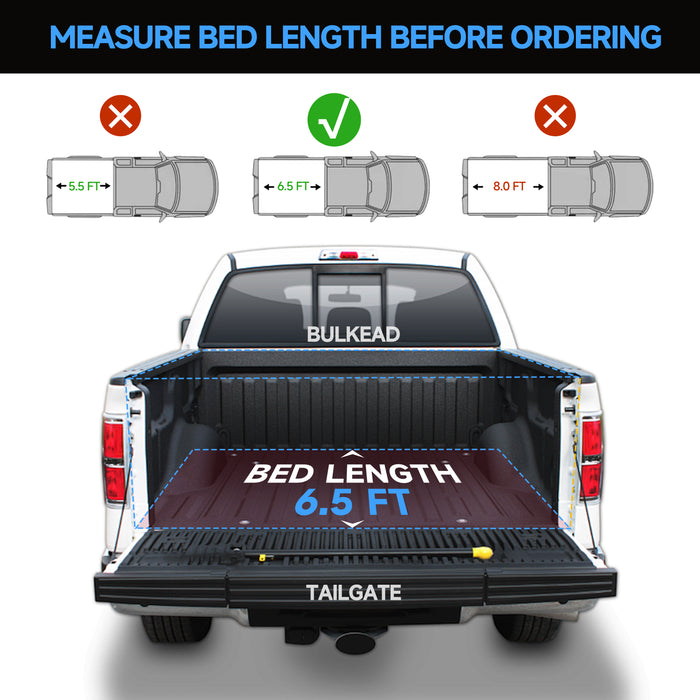 Seguler 6.5FT Soft Roll Up Tonneau Cover Truck Bed for 2015-2025 Ford F150
