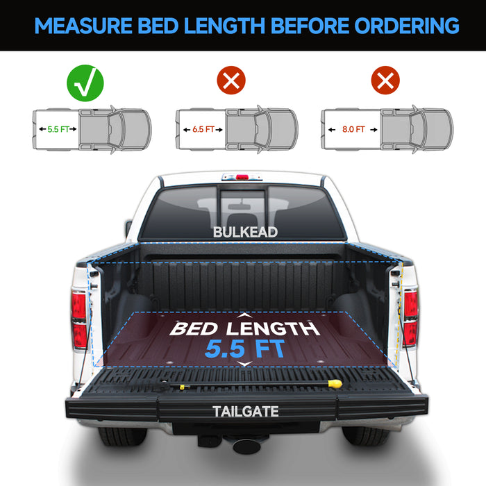 Seguler 5.5FT Soft Roll Up Tonneau Cover Truck Bed for 2015-2025 Ford F150