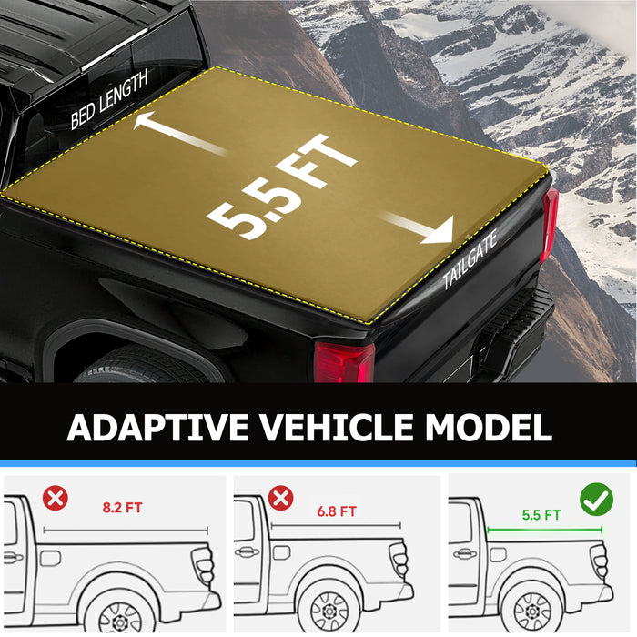 Seguler 5.5FT Soft Roll Up Tonneau Cover Truck Bed for 2004-2014 Ford F150