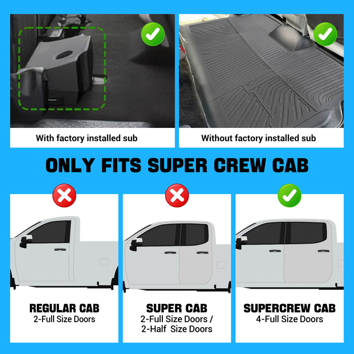 Seguler All-Weather TPE Floor Mats for 2010-2014 Ford F150 SuperCrew Cab