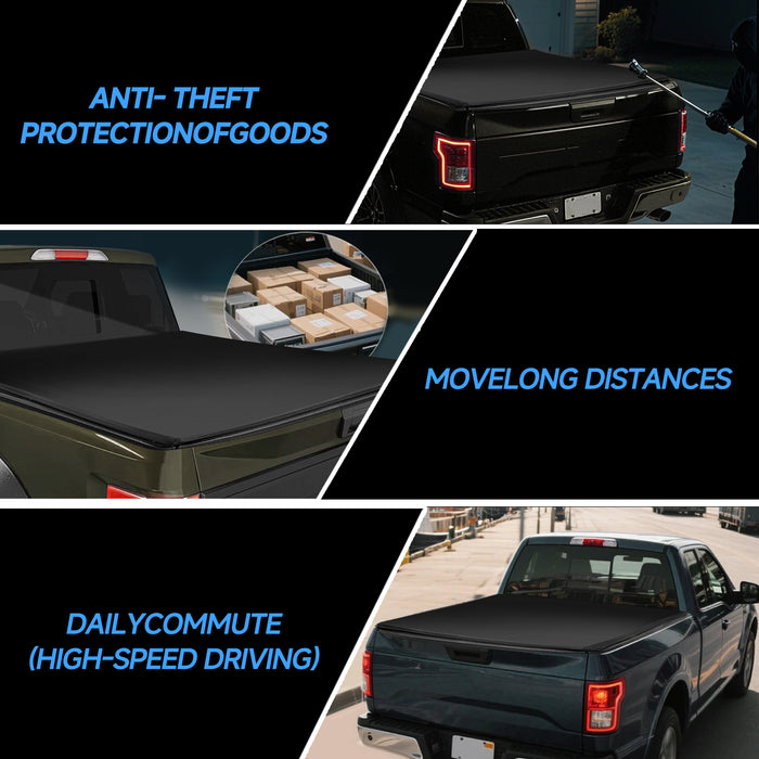 Seguler 6.8FT Soft Roll Up Tonneau Cover Truck Bed for 1999-2016 Ford F250 F350