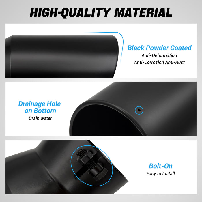 Seguler Diesel Exhaust Tip 5" Inlet 7" Outlet 15" Long Black Stainless Steel Bolt On