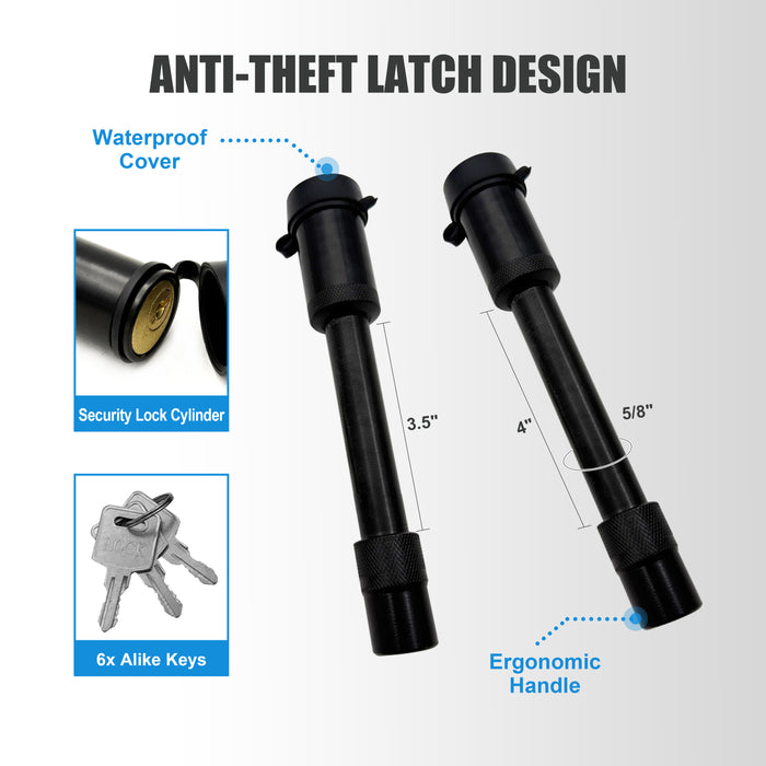 Seguler Adjustable Trailer Hitch Mount 2" Receiver 6" Drop or Rise 12,000 lbs GTW Double Locking Pins