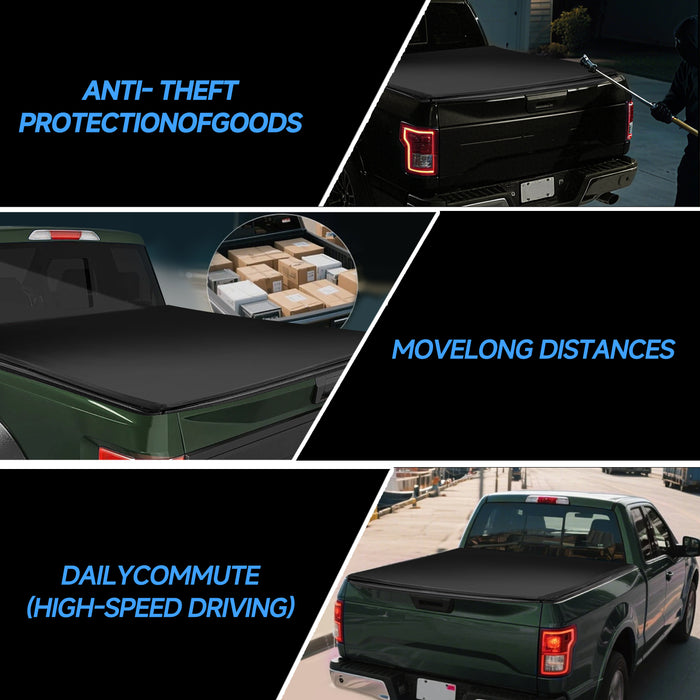 Seguler 8FT Soft Roll Up Tonneau Cover Bed for 2017-2025 Ford F250 F350 Super Duty